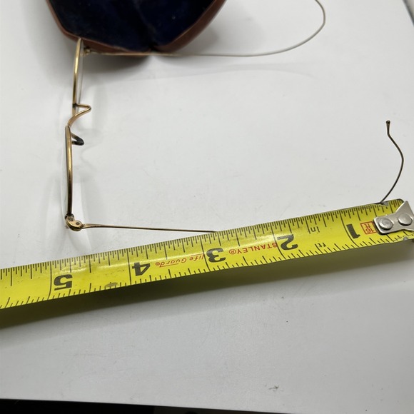 Antique‎ Wire Rim "Windsor" Spectacles Saddle Bridge Gold/ Brass Color with Case - Picture 14 of 16